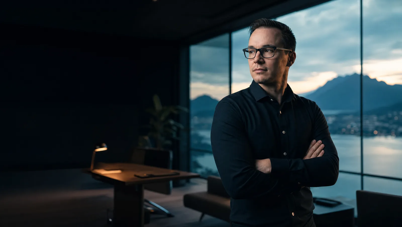 Denny Weber, Gründer von Weber - Digital Consulting, in einem Büro in der Zentralschweiz